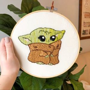 Baby Yoda (The Child) Embroidery Hoop